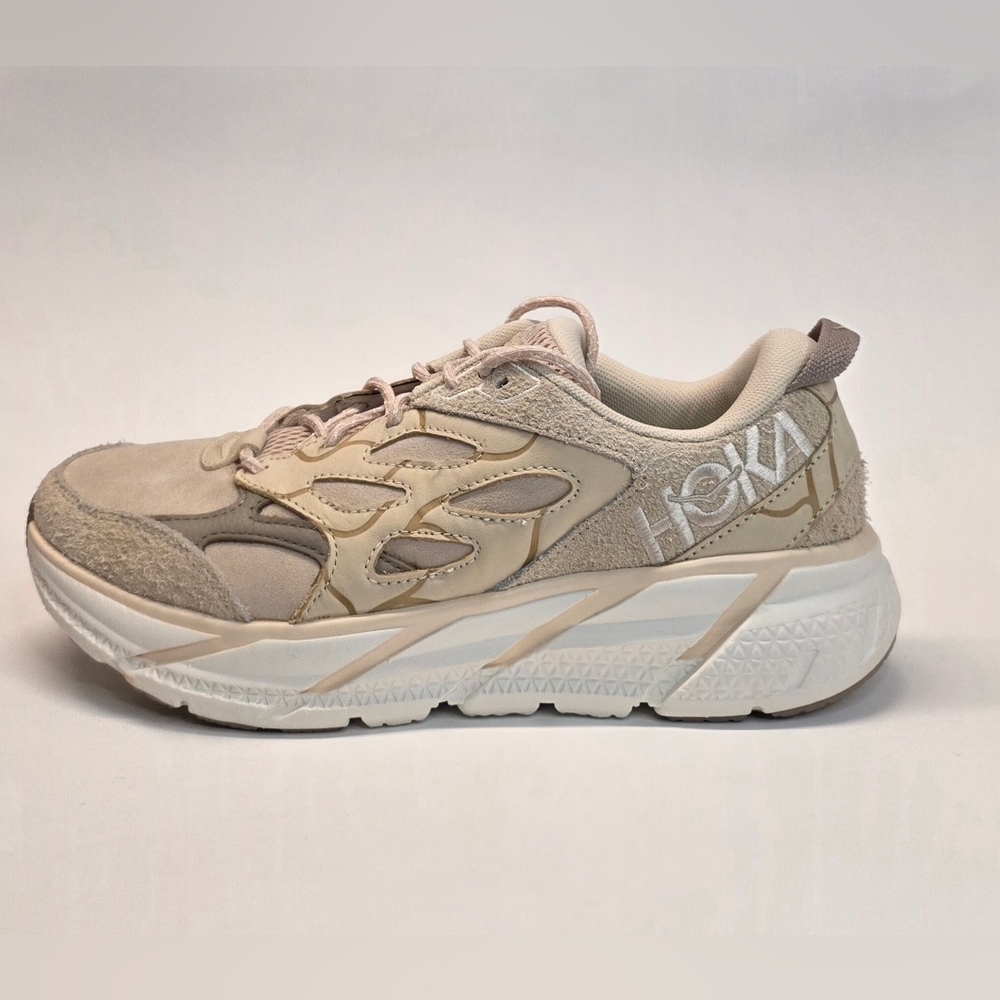 New  Hoka One One U Clifton L Suede TP Oak/Sand/Alabaster Men's Size  12